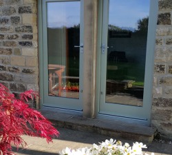 Hardwood External Glass Doors at 24mm thick with toughened safety, thermally efficient double glazing.  Keyed alike with British Standard locks.ard locks