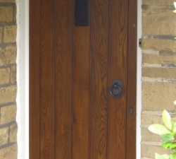 Solid Oak, panelled external door.