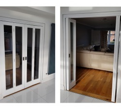 Southern yellow pine, hand painted, double bi-fold internal doors