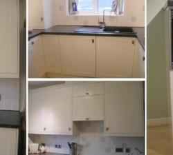 Modern Small Kitchen. This is a bespoke, contemporary, hand painted kitchen with Shaker style doors. Clean and simple in design which suits this small kitchen keeping it light, airy and functional.. For a client in Saltaire, near Shipley, West Yorkshire.