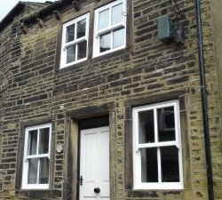 Four mock sash hand painted windows