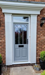 Hardwood fretwork exterior door