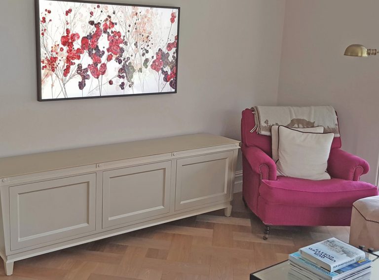 Handpainted Media Unit built for a home in Ilkley, West Yorkshire